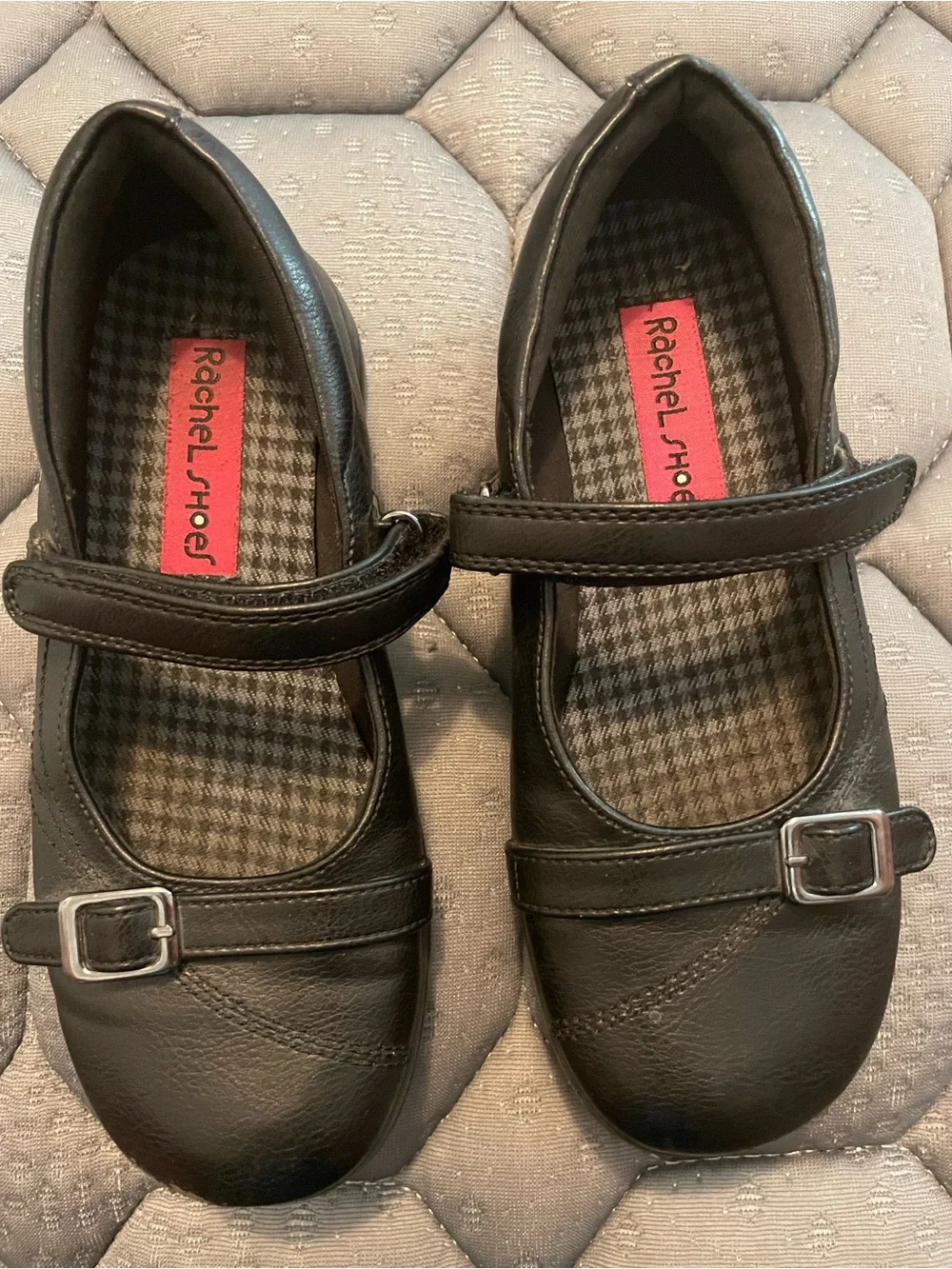 Rachel Black Mary Jane Dress Shoes with Buckle Strap